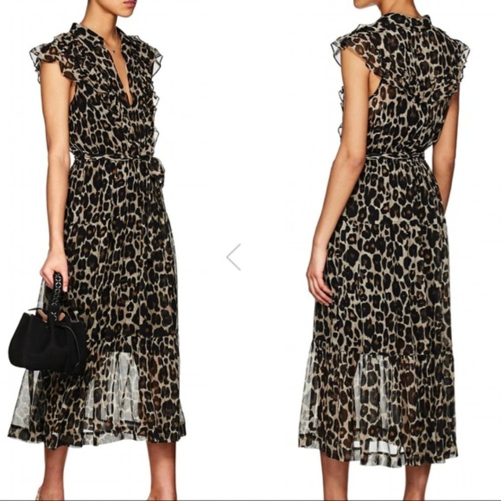 NWT Robert Rodriguez Leopard Silk Midi Maxi Dress